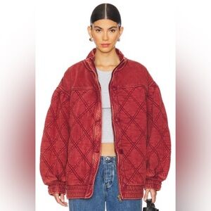 Free People 
Juno Quilted Jacket in Port
Size Medium